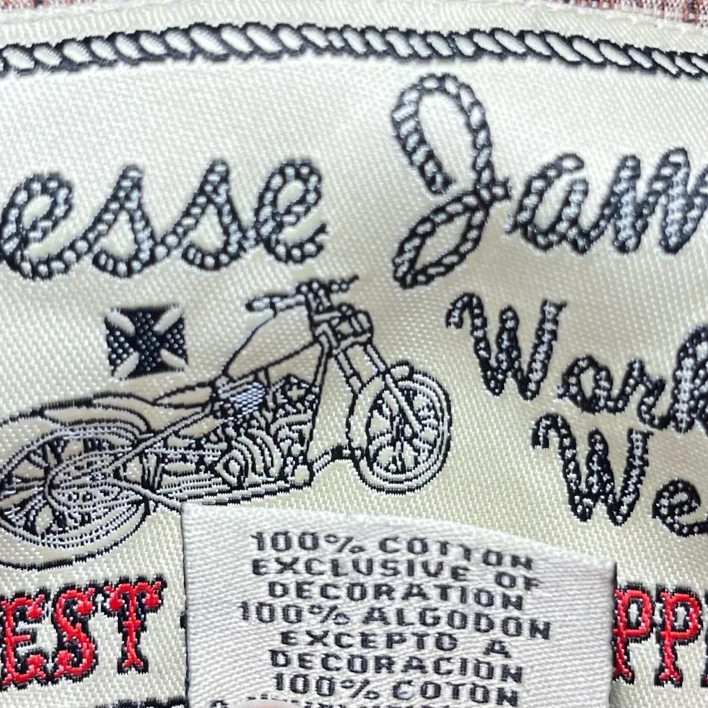 West Coast Choppers Men’s  XL‎ Jesse James Work Wear Plaid Snap Button Shirt